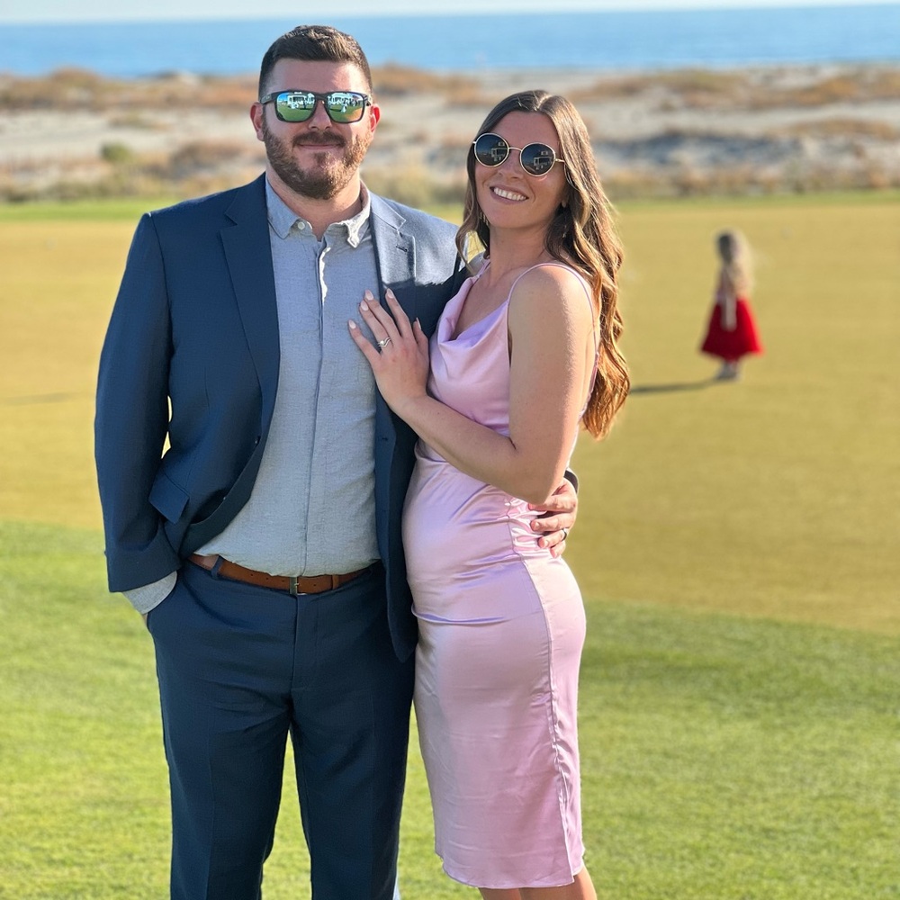 Pink midi silk dress